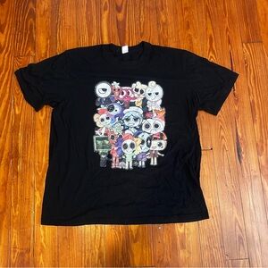 Black Graphic T-Shirt with Dandy’s World Characters
